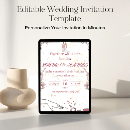 Elegant Editable Wedding Invitation